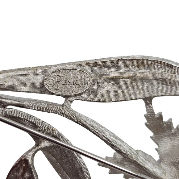 2PC Brooch SilverTone Spring Tulip Lily Floral Lapel Pin Brooch Lot Stmt Elegant - Picture 11 of 16